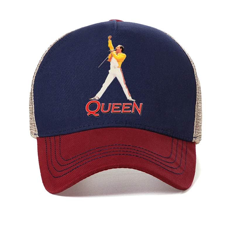 Boné de beisebol feminino freddie mercury a rainha banda verão marca rock men hip hop boné malha respirável snapback chapéus gorras