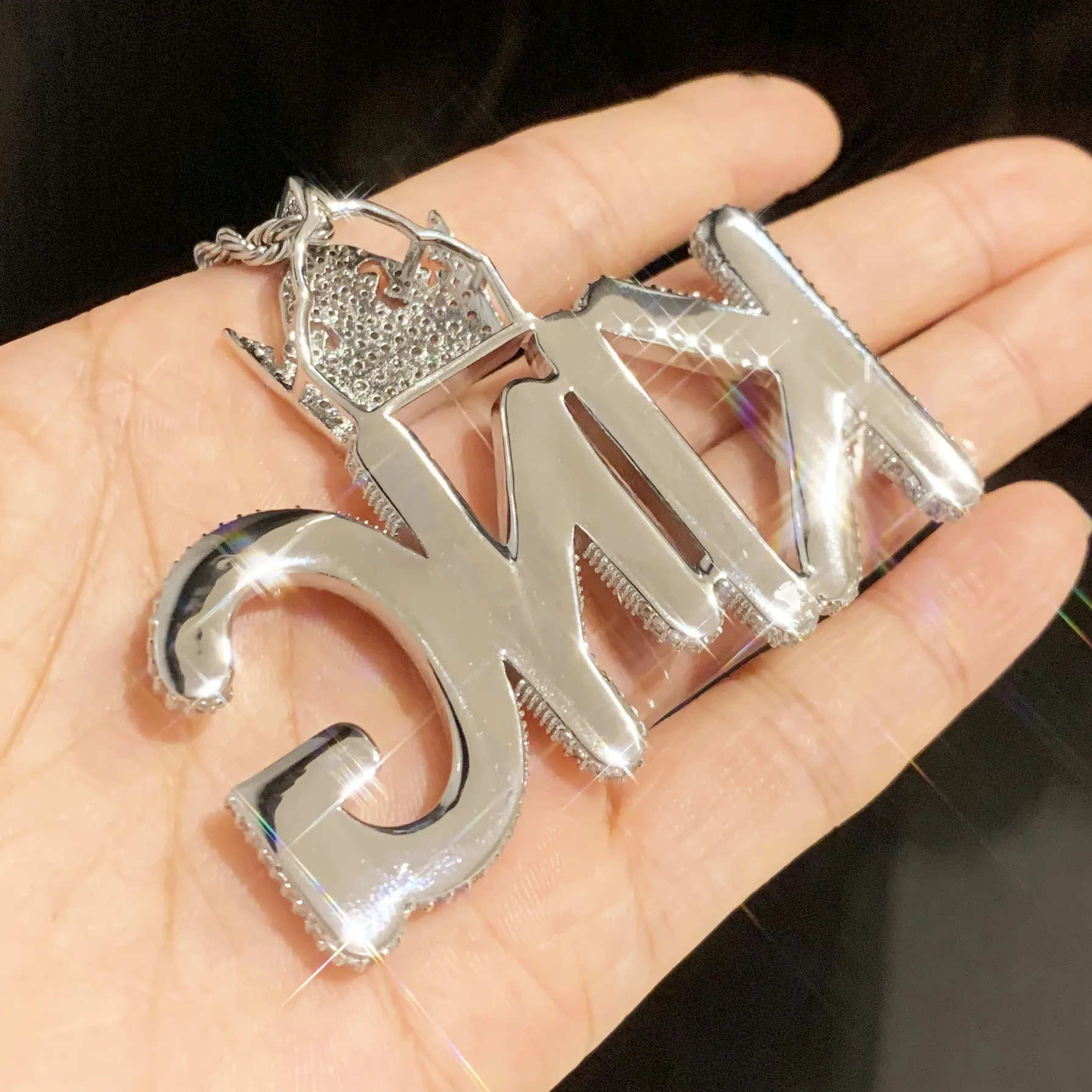 New Miami Cuban Hip Hop New English Alphabet Pendant Necklace European and American Personality Trend Jewelry