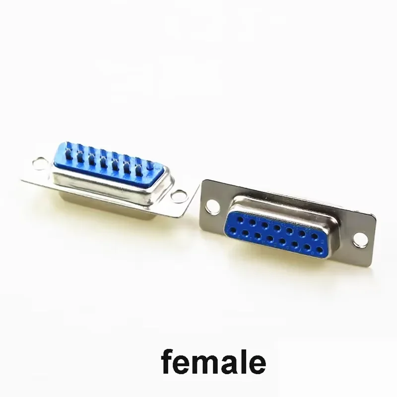 5Pcs DB9 DB15 DB25 DB37 Hole/Pin Female/Male Blue Welded Type Connector RS232 Serial Port Socket DB D-SUB Adapter 9/15/25/37P