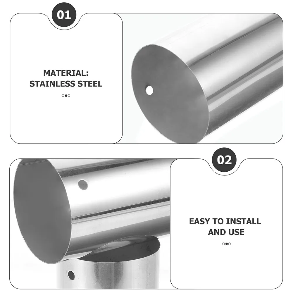 2Pcs Strong Load Bearing Stainless Steel Handrail Connector Round Tube Fitting Wall Bracket for Outdoor Stair Cable Railing