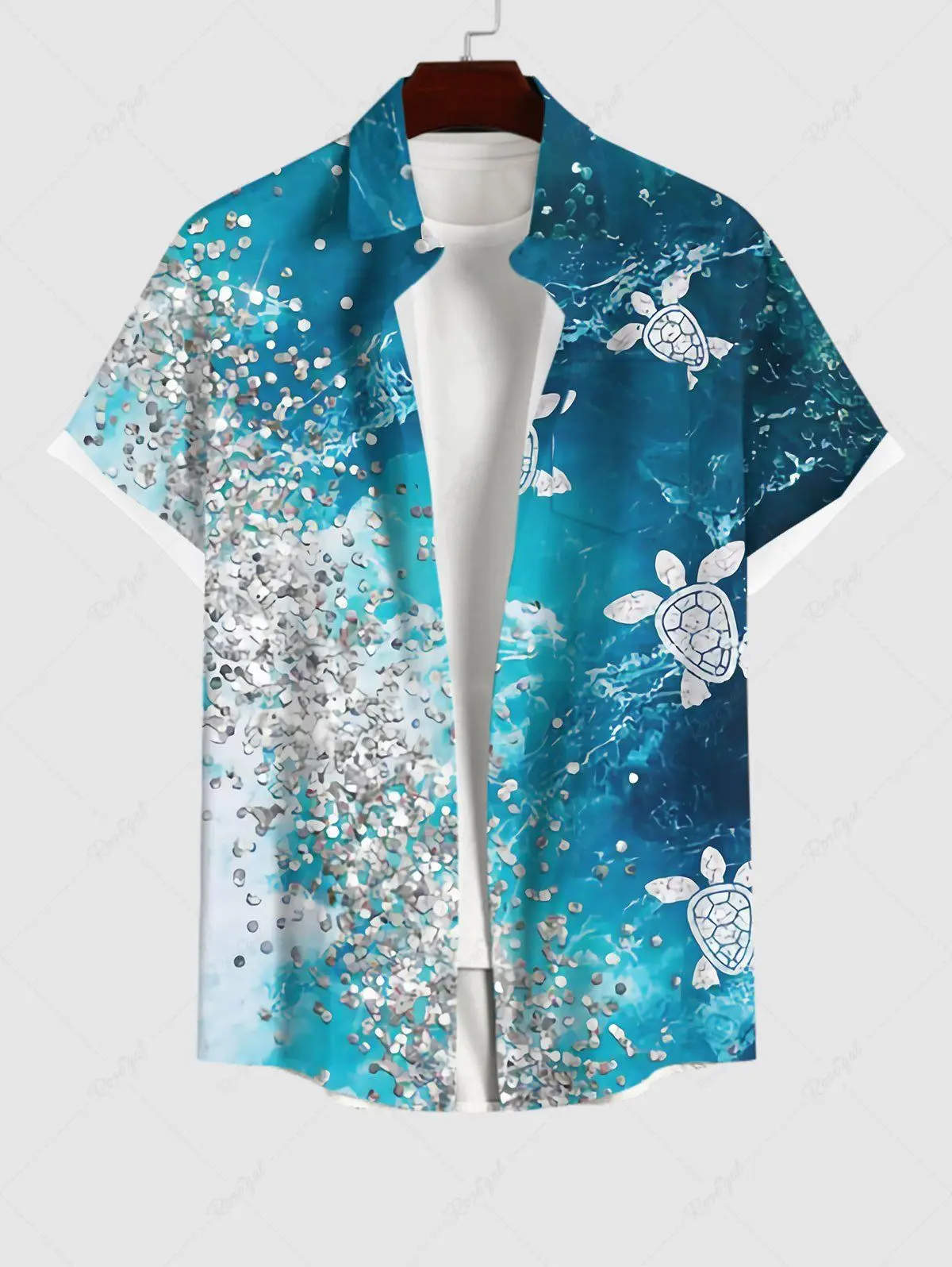 Hawaii Men's Shirt 3D Print Shirts Summer New Button Up Beach Vacation Shirt Short Sleeve Shirt Casual Shirt For Men Clothes