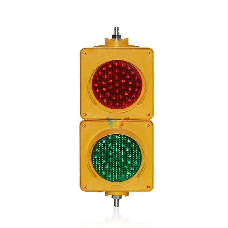 Mini 100mm Yellow Color PC Shell Traffic Light with Red Green Colored Lenses for Parking Lots  Use