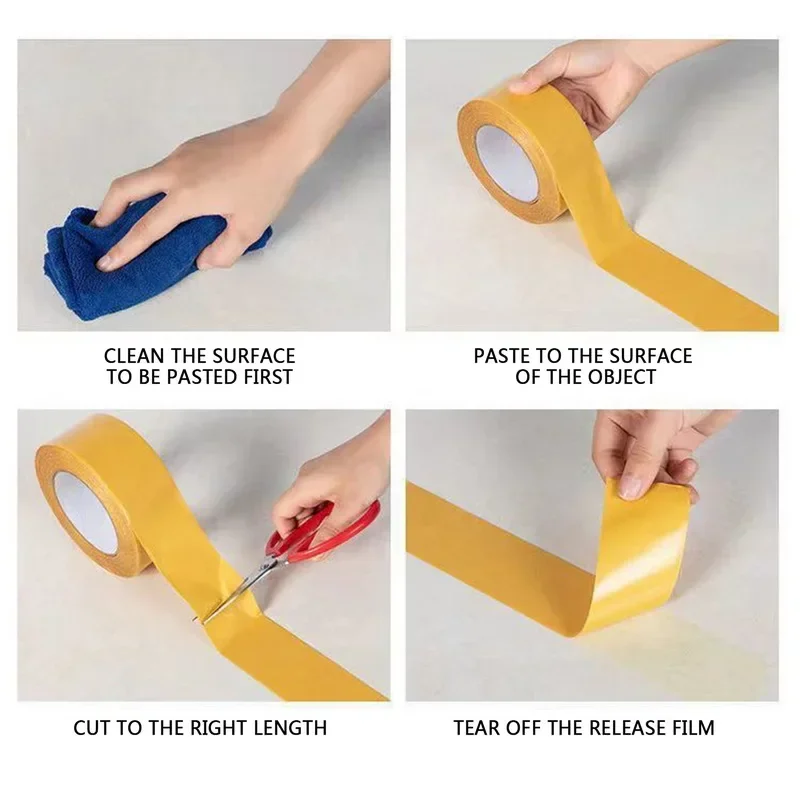 Cinta adhesiva de doble cara de fijación súper fuerte, malla translúcida resistente, resistente al agua, sin rastro, potente cinta adhesiva para alfombras, 1 Uds.