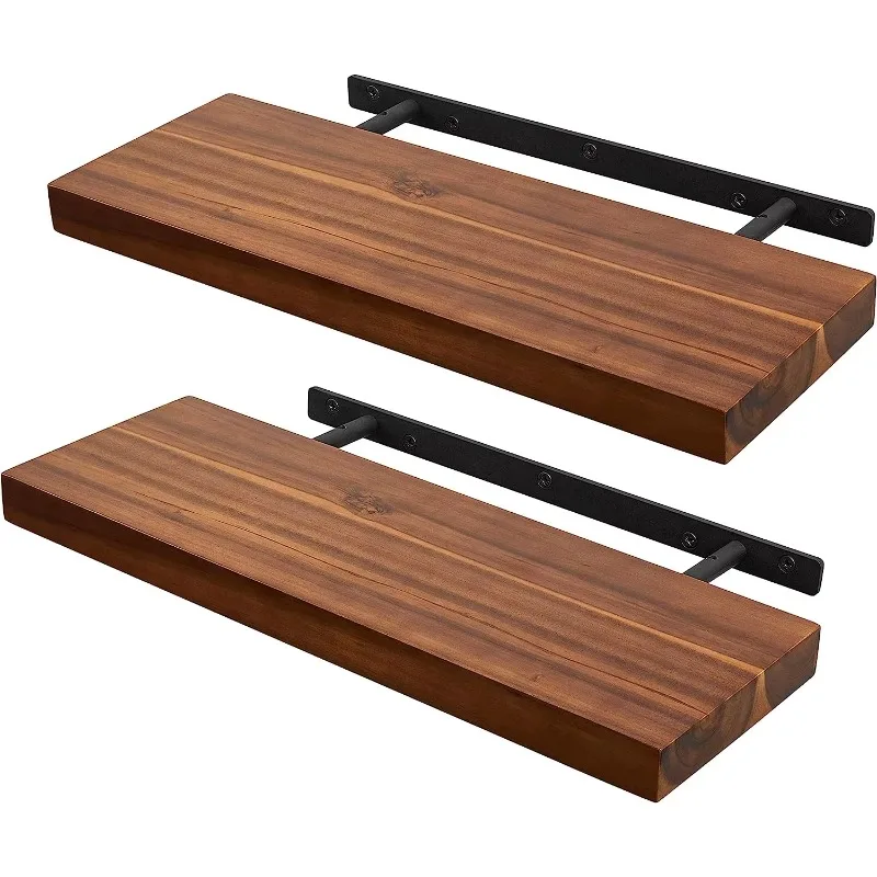 

Wall-mounted Acacia floating shelf