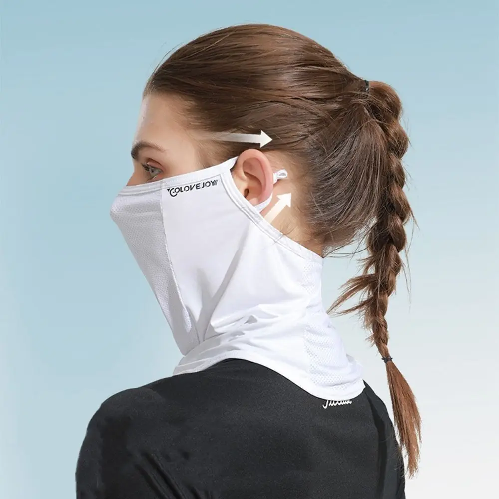 Summer Face Scarves For Men Hiking Golf Solid Color Riding Sunscreen Face Scarf Neck Wrap Cover Face Cover Ice Silk Mask