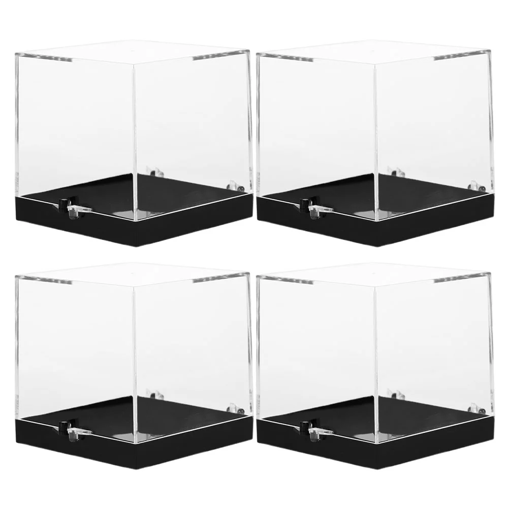 

4pcs Mineral Specimen Container Plastic Box For Display Collection Clear Case Scientific Sample Holder Small Exhibit Box
