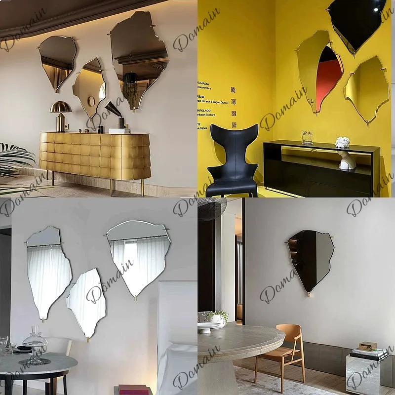 Modern simple wall mirror handmade special-shaped irregular art bathroom mirror living room enigma mirror