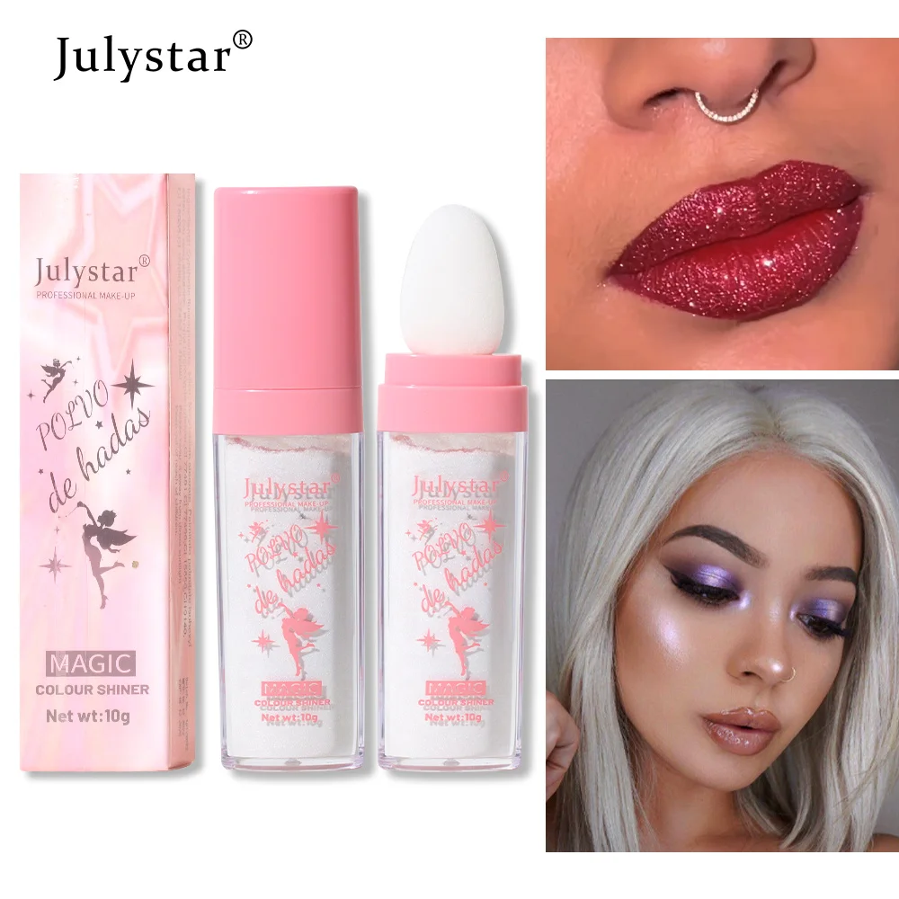 JULYSTAR 하이라이터 리퀴드 파우더 쉬머 컨투어 블러쉬 파우더, 3 차원 리페어, 소녀 얼굴 바디 화장품