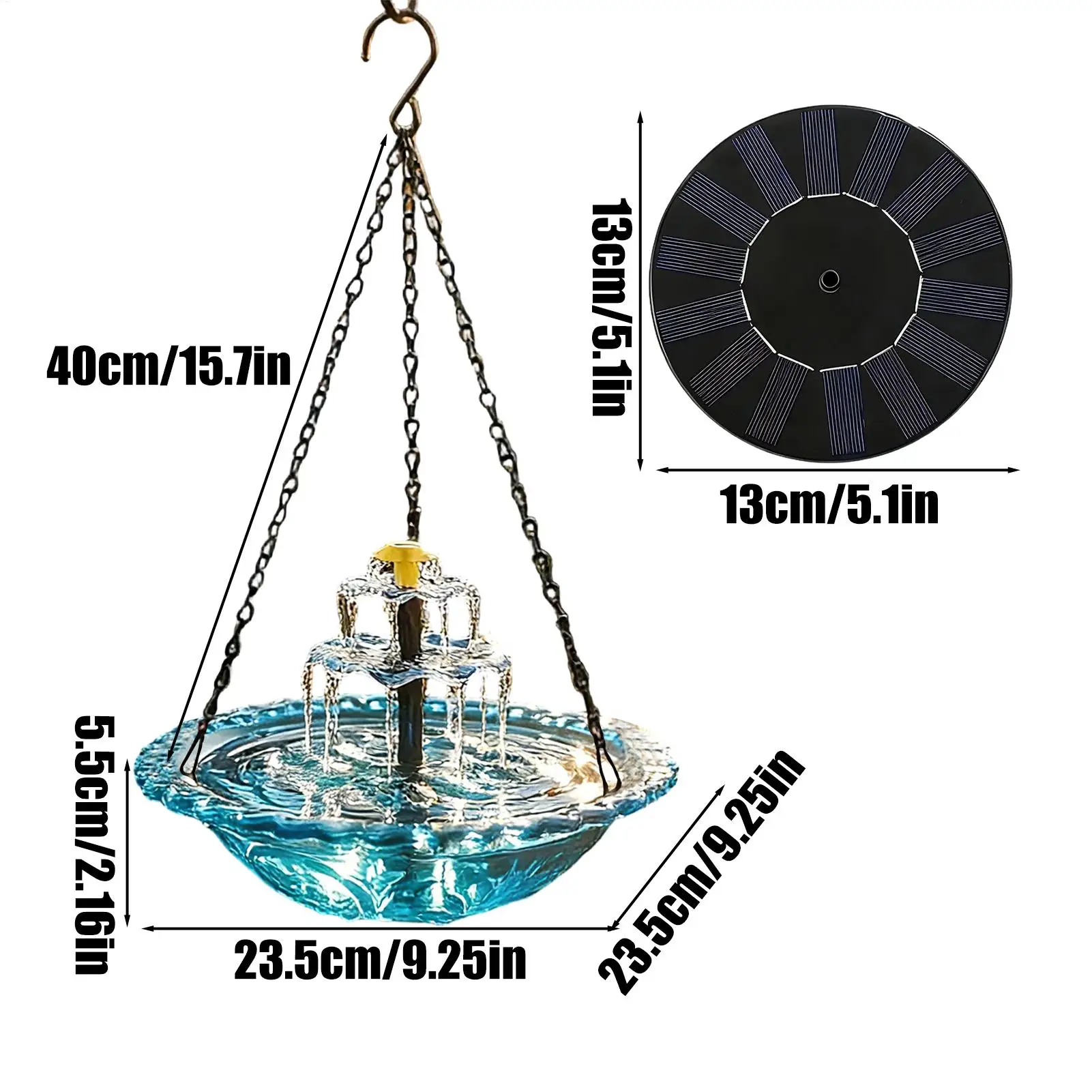 Solar Bird Bath Backyard Decor Solar Powered Bird Bath Fountain for Outdoor Garden Yard Patio Porch Deck Pathway Feeding view 6