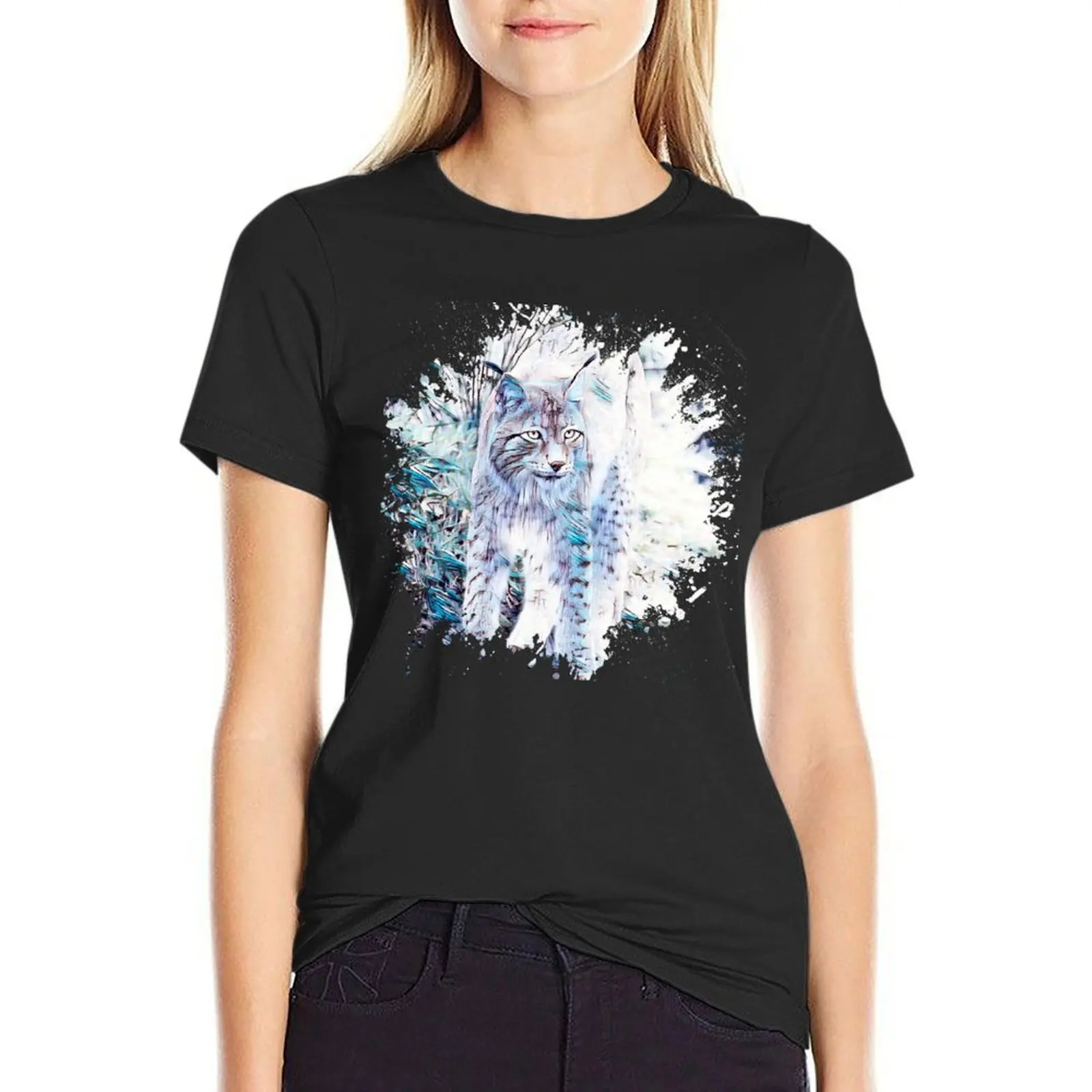 

Lynx T-Shirt Blouse vintage plus size tops t-shirt dress for Women plus size sexy
