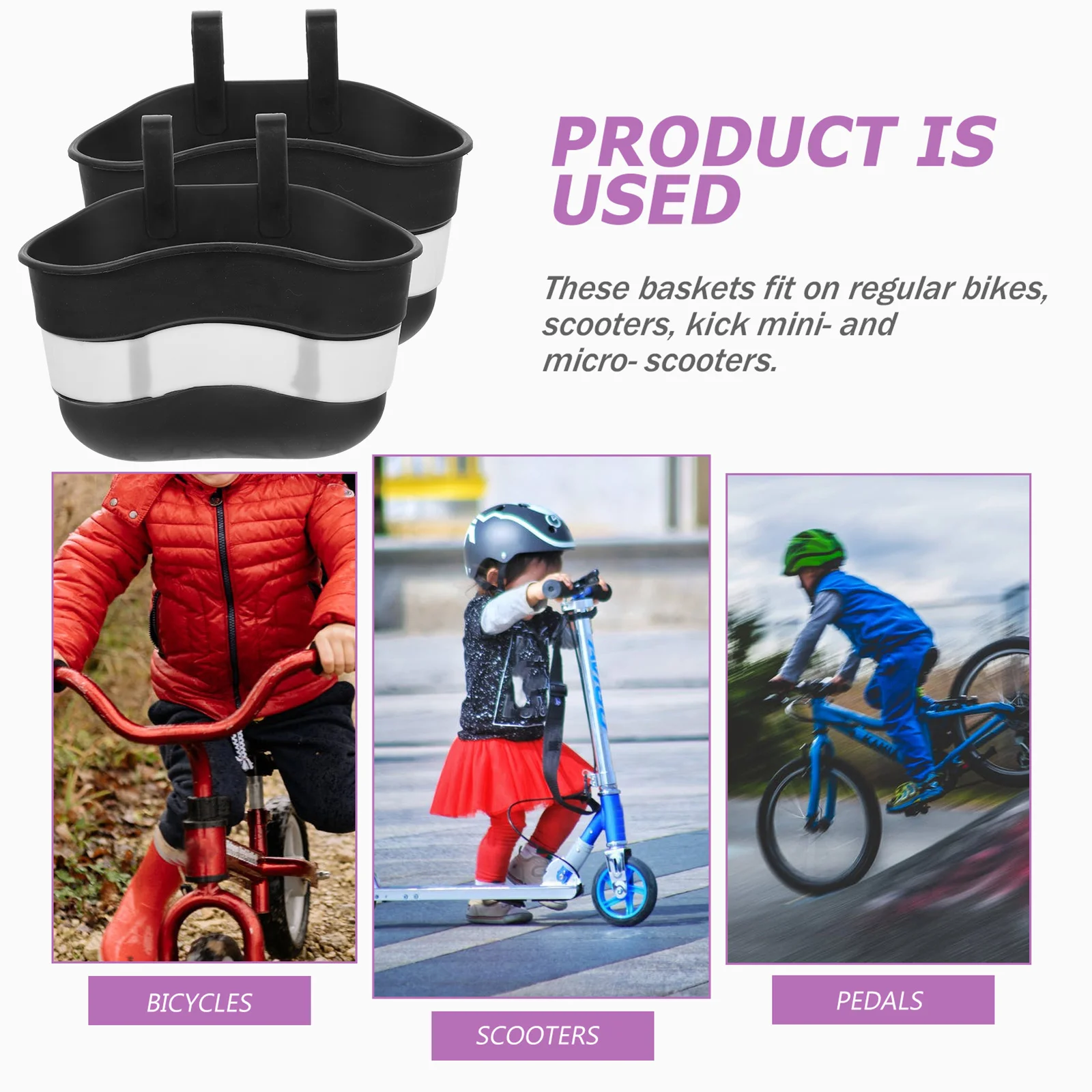 2 Pcs Basket Scooter Storage Children Wicker Adult Electric Bicycles Bike Outdoor Front Handlebar Parts