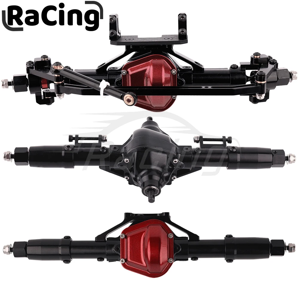 Przednia środkowa tylna oś ze stopu metali z podstawą serwomechanizmu do 1/10 RC Rock Crawler Car Axial SCX10 RC 4WD D90 Upgrade Parts