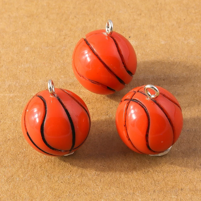 10pcs Resin Mini 3D Football Charms Sports Ball Pendants DIY Earrings Necklace Bracelet Jewelry Making Accessories Supplies