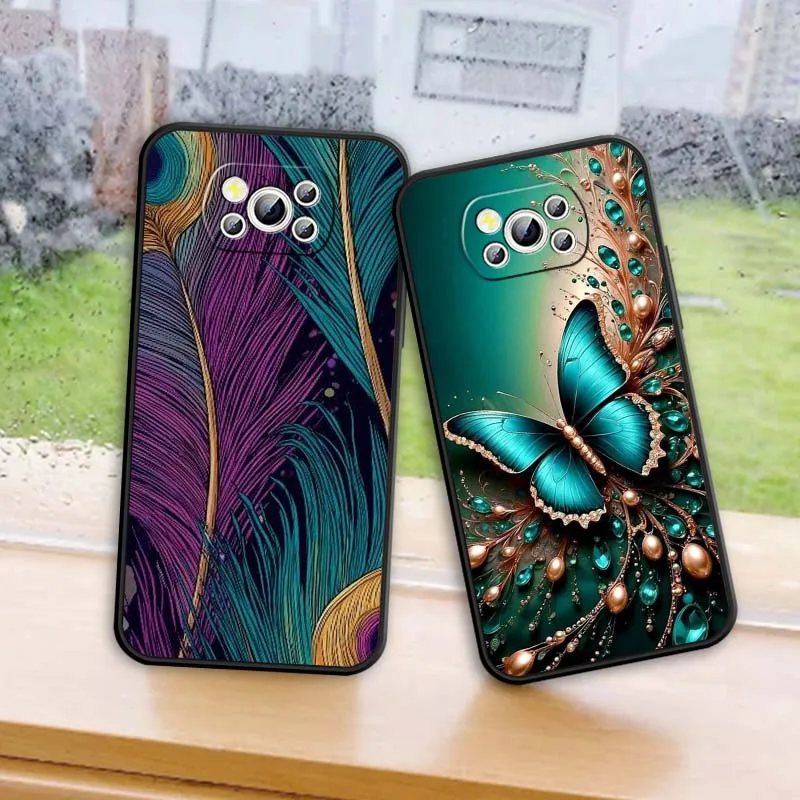 الإبداعية الفن الفاخرة نمط ل Xiaomi Mi Poco F3 F4 F5 F6 X3 X4 X5 X6 X7 M3 M4 M5s M5 M6 GT Pro 5G غطاء أسود جراب هاتف #2