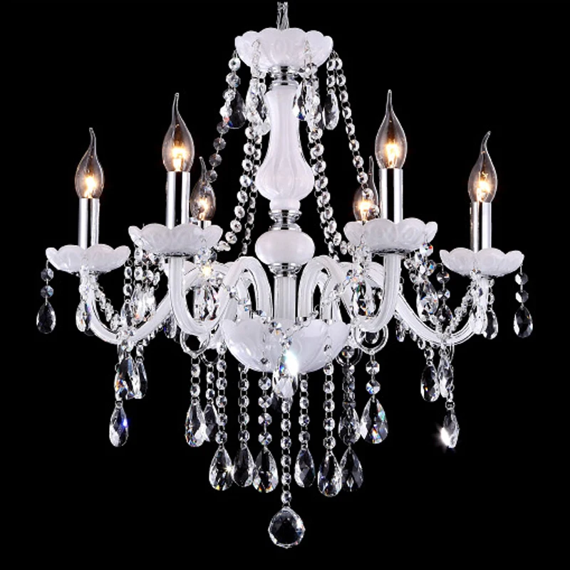 

Nordic White Chandeliers Home Lighting Suspension Luminaires European Fashion Vintage Chandelier Candle Lights Lustres