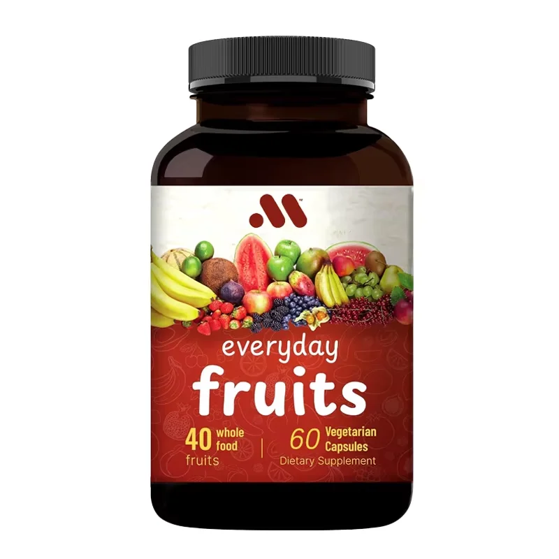 Daily Fruit and Vegetable Capsules, 60 Whole Fruits and 60 Vegetarian Set - Fresh Superfood Recipe with Vitamins and Minerals