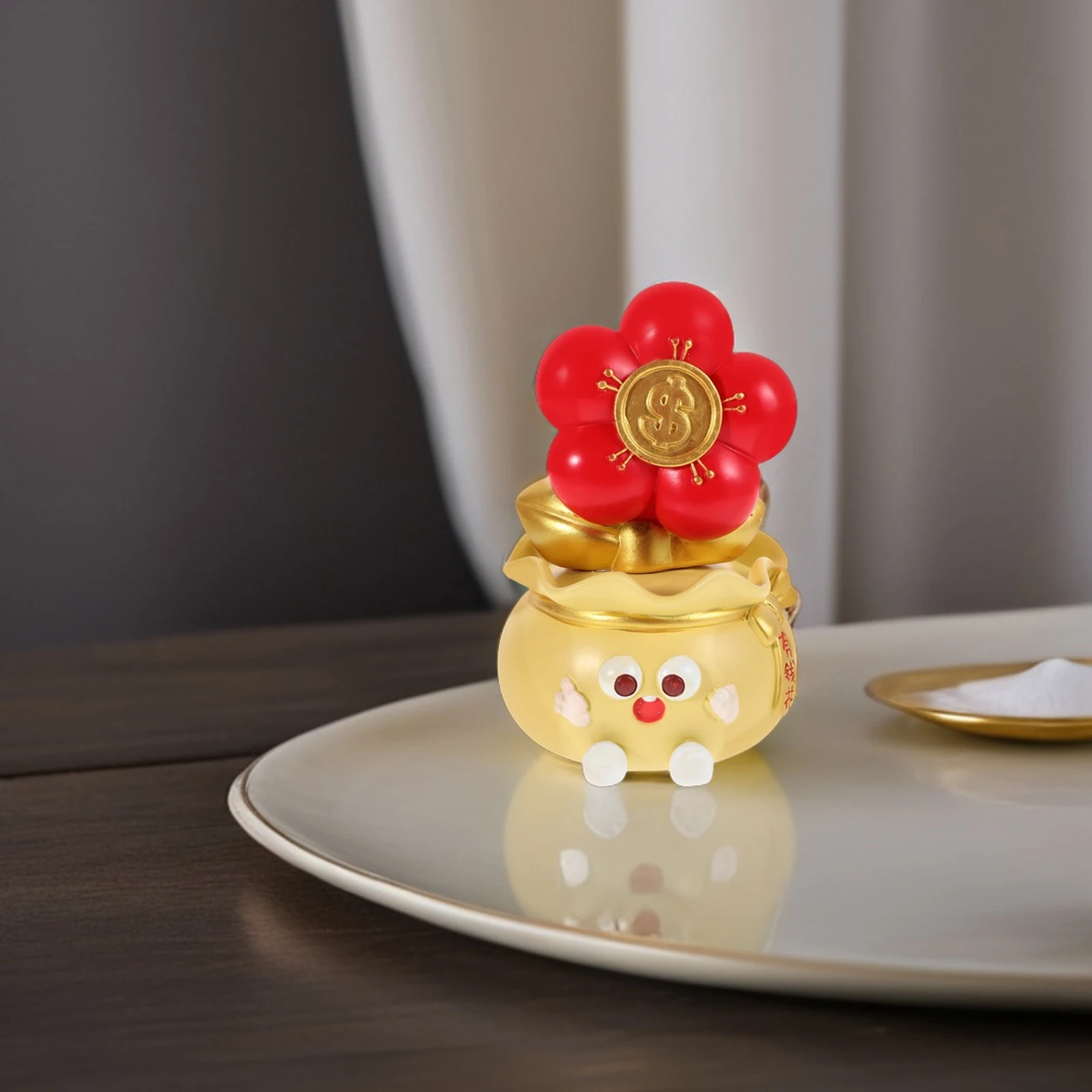 

Resin Feng Shui Fortune Statue Decoration Home Office Decorative Ornament Attract Wealth Success Symbol Abundance