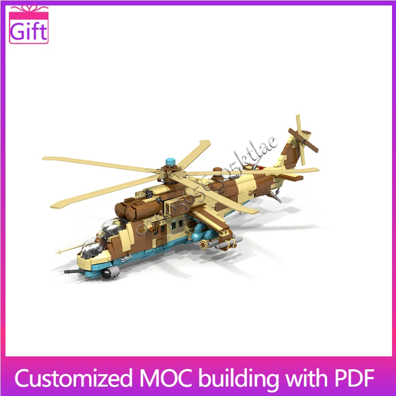 

4753PCS Attack Helicopter Model With Camouflage Design Modular Building Blocks Kids Assembly Display Toys Festival Surprise Gift
