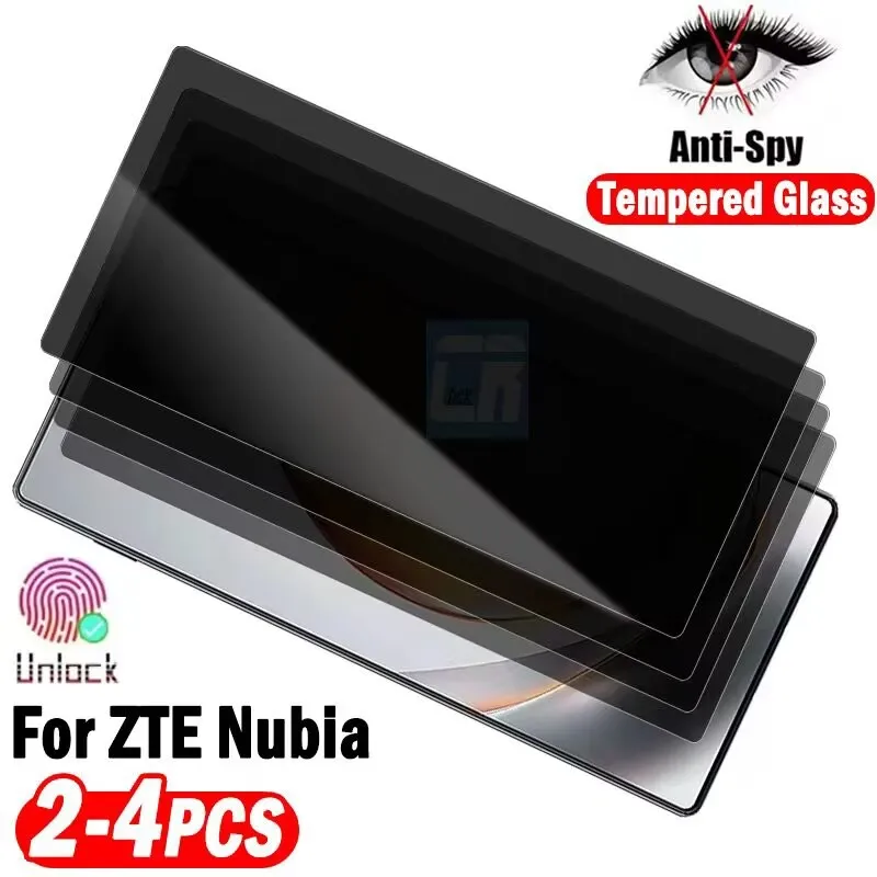 واقي شاشة للخصوصية مكون من 2-4 قطع لهاتف ZTE nubia Z80 Ultra RedMagic 11 Pro + غطاء كامل من الزجاج المقسى المضاد للتجسس طبقة رقيقة واقية