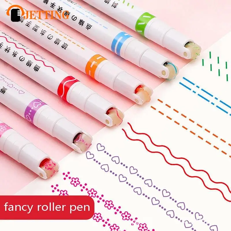 6 Kleuren Curve Lijn Marker Markeerstift Schets Pastel Markers Tekening Decoratie Manga Markers Voor Art Tekening Doodling