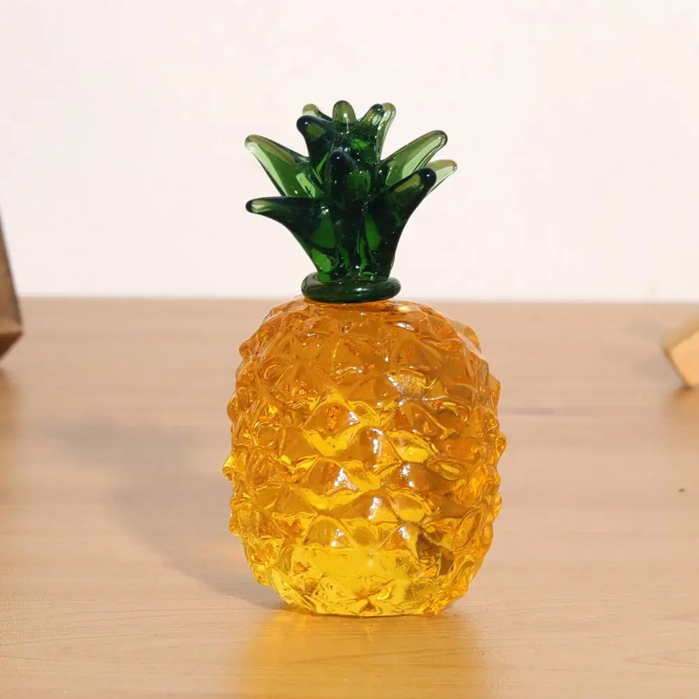 Desktop Fruit Figurine Persimmon Figurine Glass Fruit Figurine Set Strawberry Pineapple Persimmon Banana Sculpture for Christmas