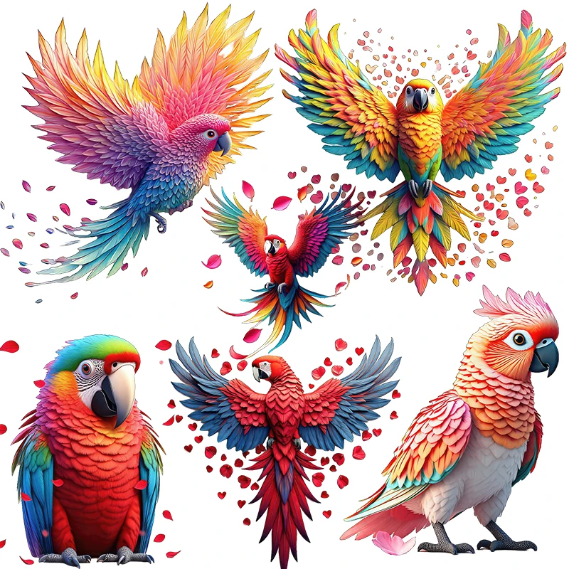 Three Ratels CC164 Colorful Flying Parrot Art Wall Stickers for Home Decoration Car Stickers Waterproof