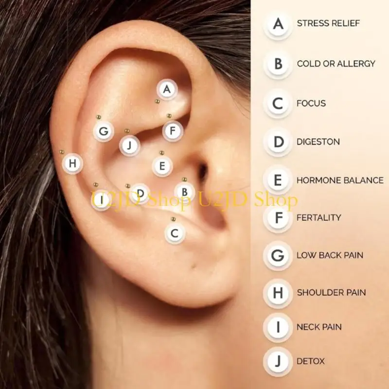 U2JD 20Pcs Disposable Ear Sticker Acupoint Pressure Stimulation Patches Massager