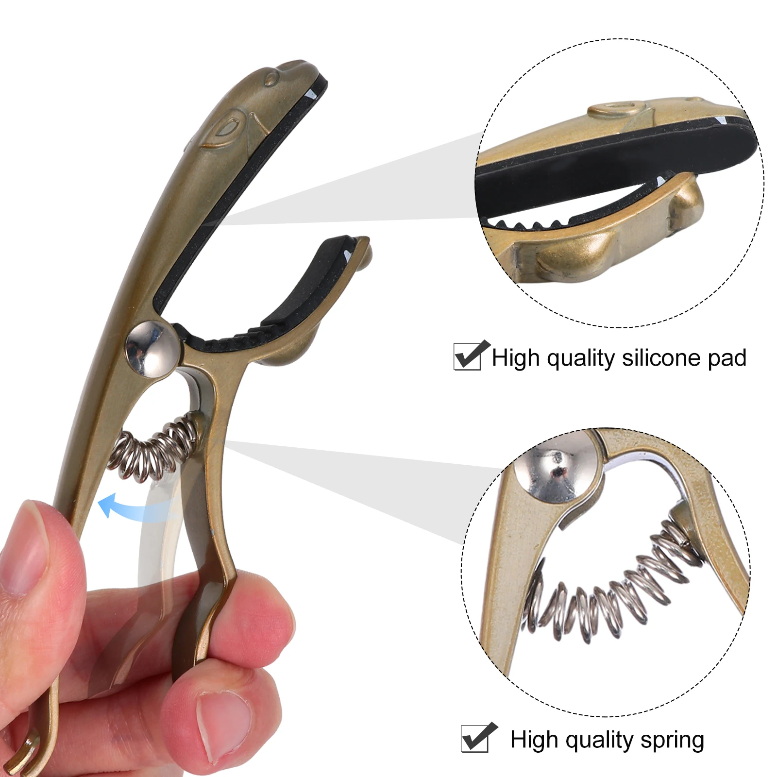 كابو للجيتار الصوتي الكهربائي تصميم الفهد تغيير سريع أداة ملحقات الجيتار من سبائك الألومنيوم المتينة #5