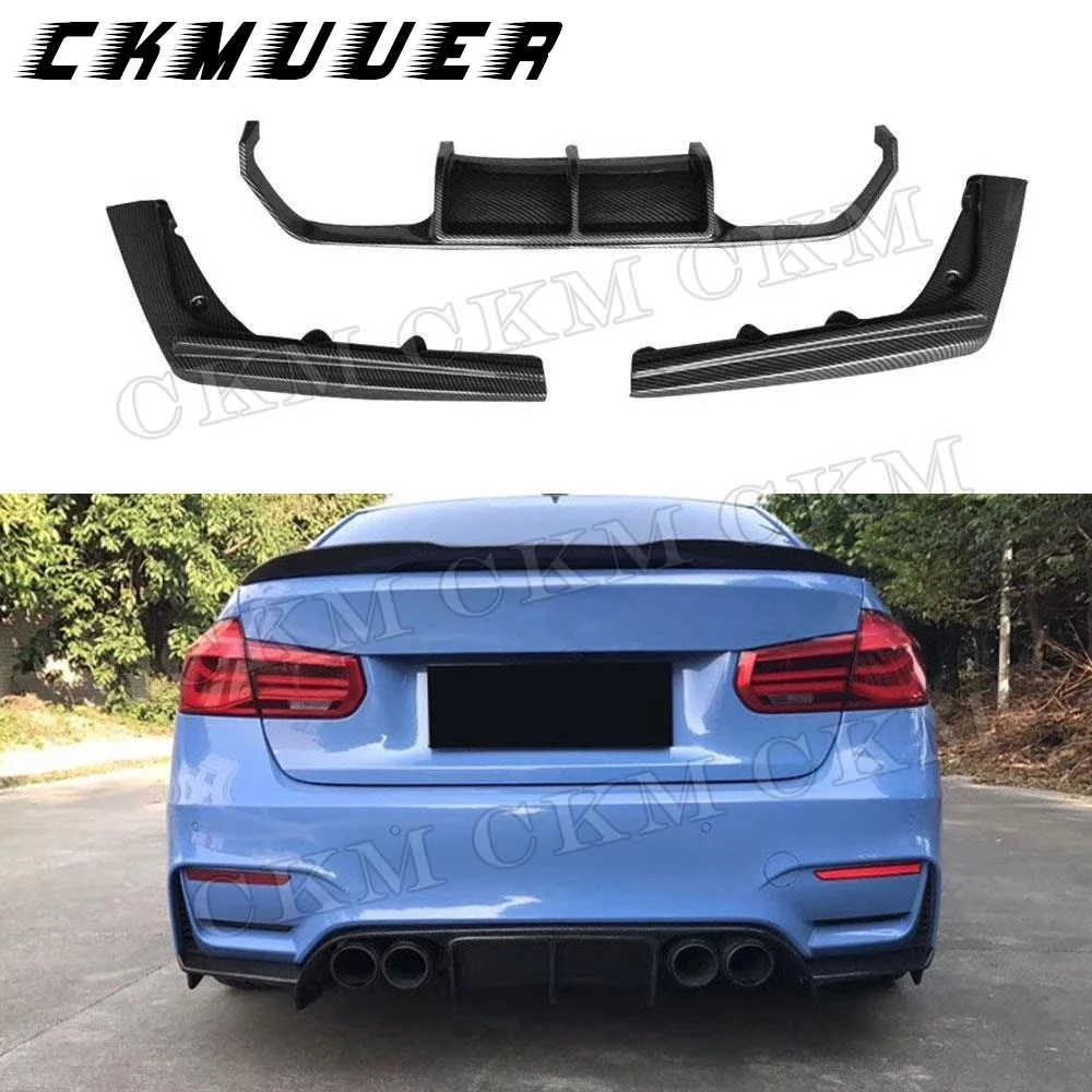 

CKMUUER Автомобильный задний бампер, спойлер, диффузор для BMW 3 4 серии F80 M3 F82 F83 M4 2014-2019 3 шт., V-образный ABS, глянцевый черный