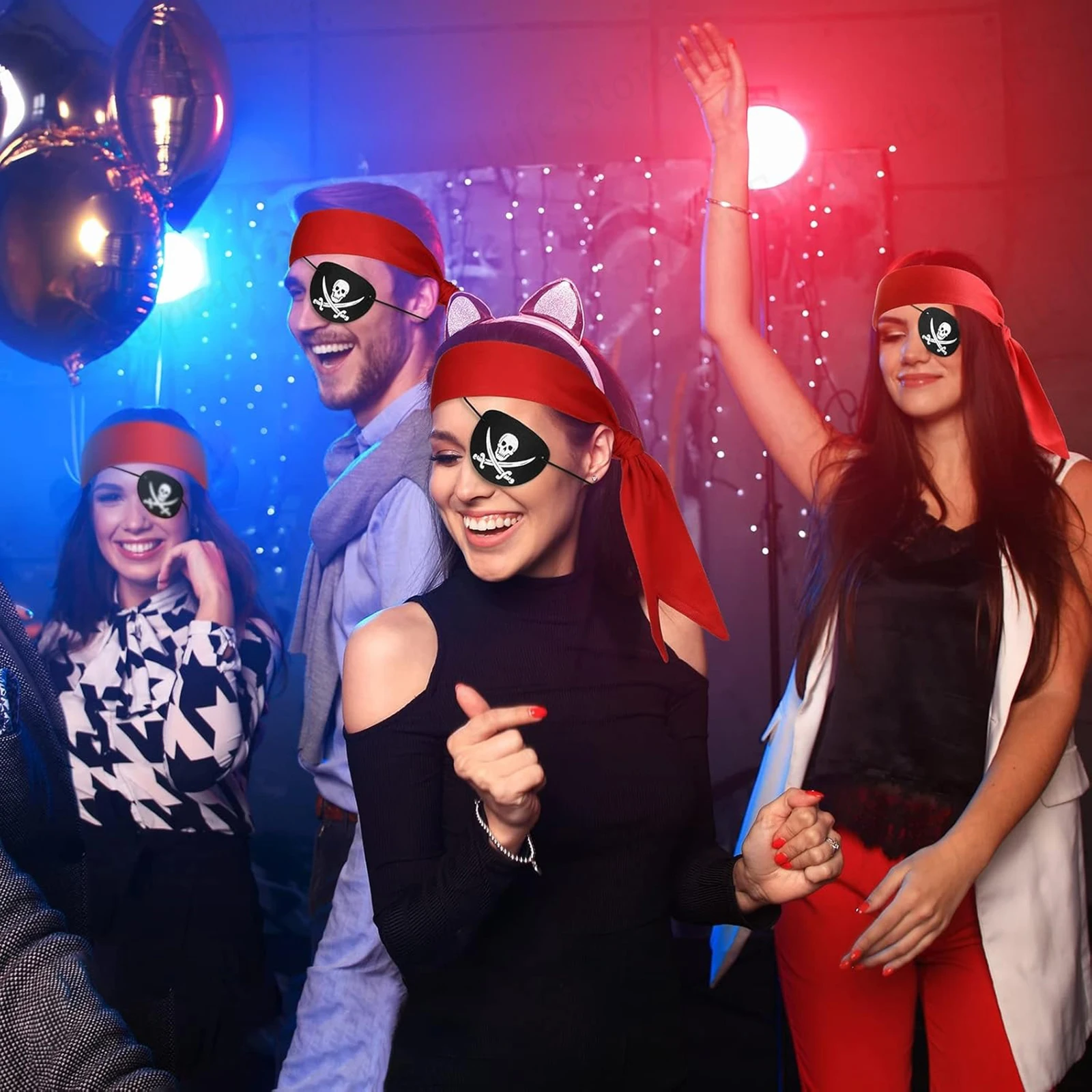 6-48Set Pirate Party Favors for Kids Birthday Gift Pirate Hat Inflatable Sword Eye Patches Decor Props Halloween Costume Cosplay