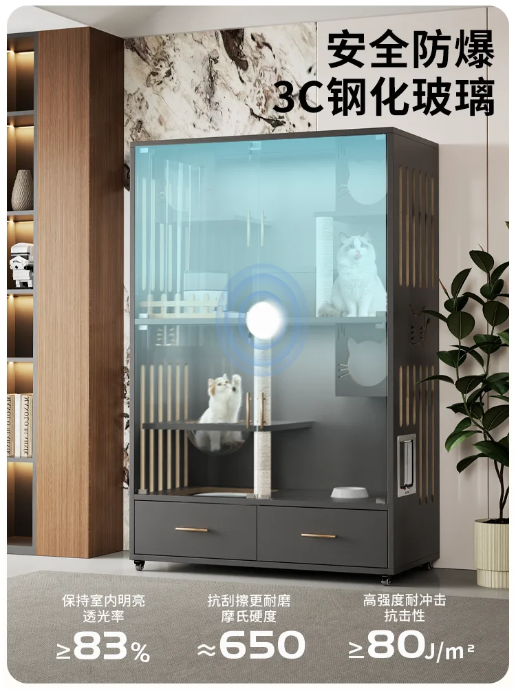 Cat villa indoor household large space  does not occupy the cat house cat cabinet panoramic