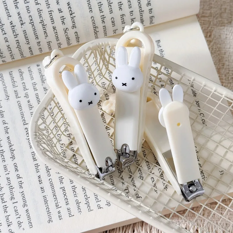 Kawaii Miffy Rabbit Nail Clippers Student Outdoor Nail Clippers Flat Mouth Oblique Mouth Table Top Daily Nail Clippers