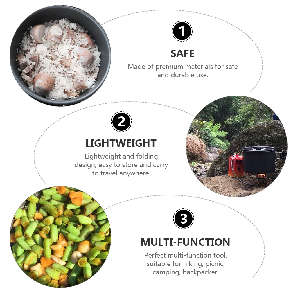 

1Set Durable Hiking Cookware Non-Stick Outdoor Cooking Pot Lightweight Portable Picnic Tool Multi-Function Camping Gear