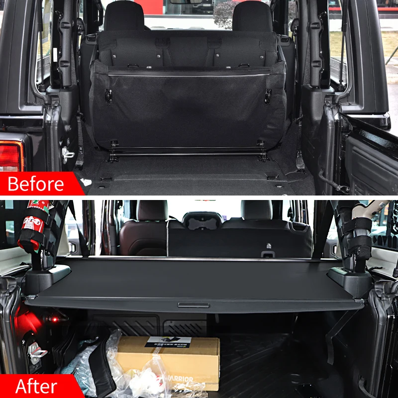 For Jeep Wrangler JL 4 Door with/Hard Top 2018-2023 (Not For 2.0T 4XE & Soft Top),Trunk Cargo Cover Luggage Shade Accessories