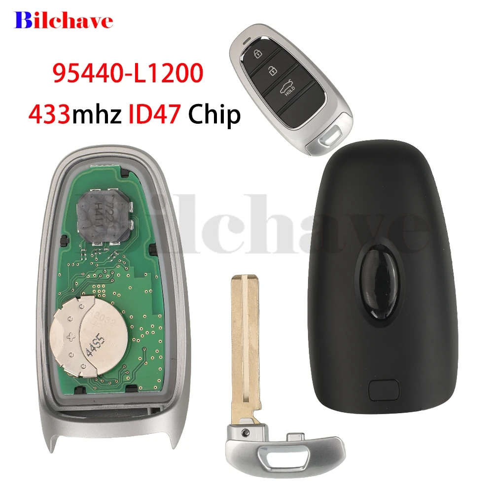 

jingyuqin FCCID:95440-L1200 433mhz ID47 Chip 3 Buttons Car Remote Key For Hyundai Sonata 2020+ Auto Control Fob