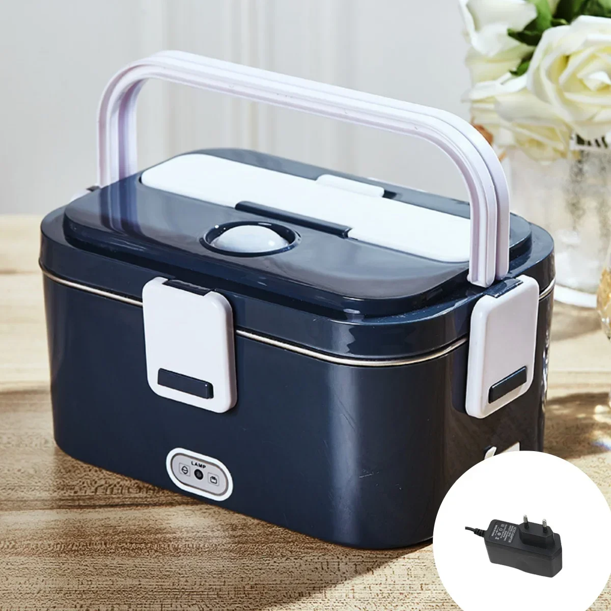 Portable electric lunch box 1 bottle pc car stainless steel plastic 2-in-1 household insulation heating lunch box can be plugged