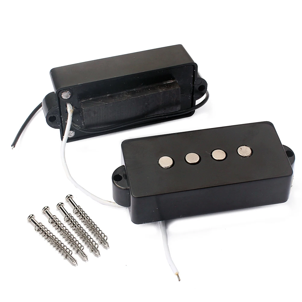 

4 String Electric Bass Pickups Bridge Neck Pickups Set for PB Bass Guitar Open Style Guitar Parts and Accessories GMB11 Black