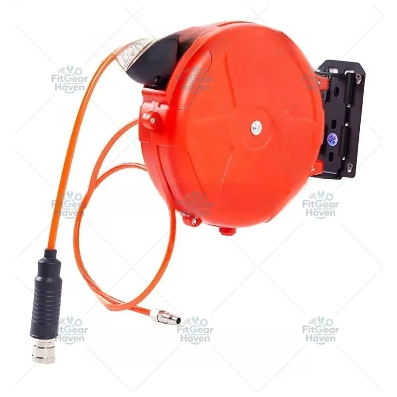 Automatic Retractable Air Hose Reel 10M Auto Rewind with Lock for Garden & Workshop