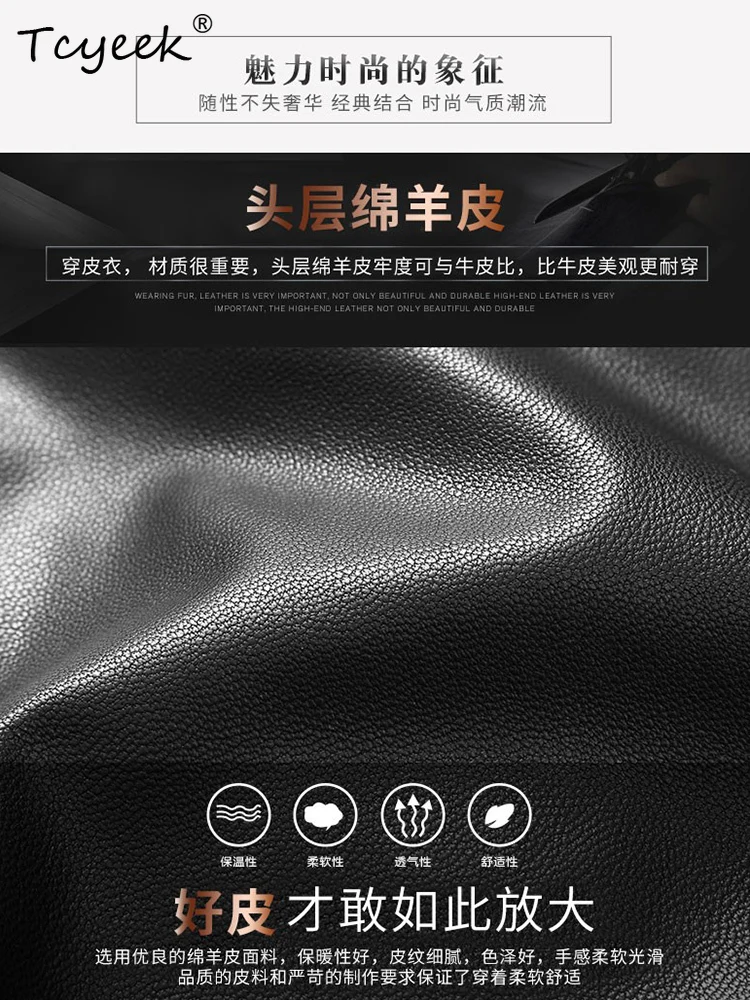 Tcyeek جلد الغنم الحقيقي الخريف الشتاء ساحة طوق بأكمام طويلة سميكة فرو المنك طوق متوسطة طويلة المرأة الأبيض بطة أسفل سترة