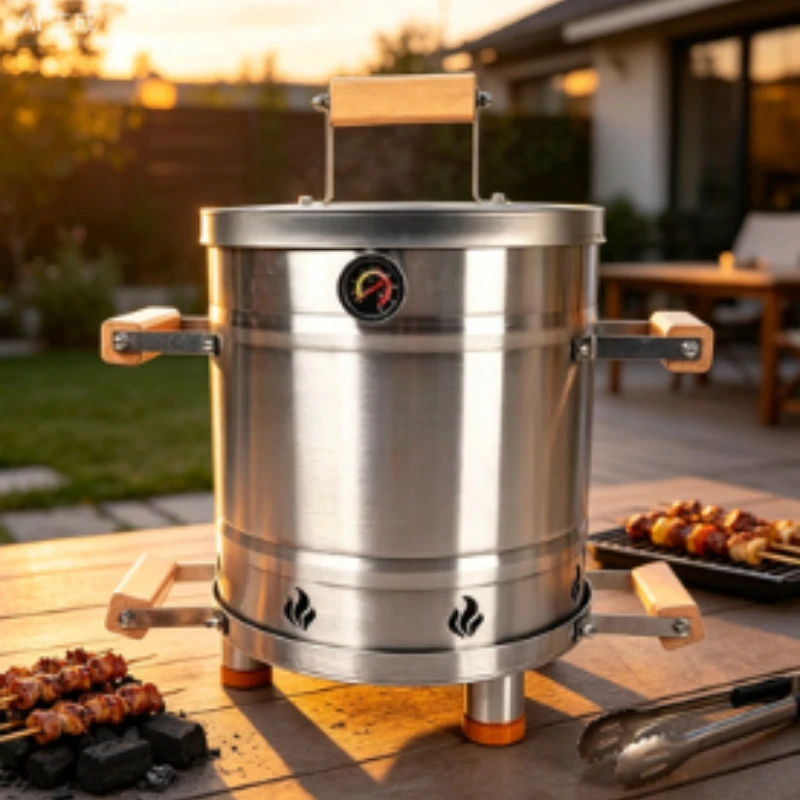 Advanced Vertical Barrel Smoker Stainless Steel Charcoal Grill