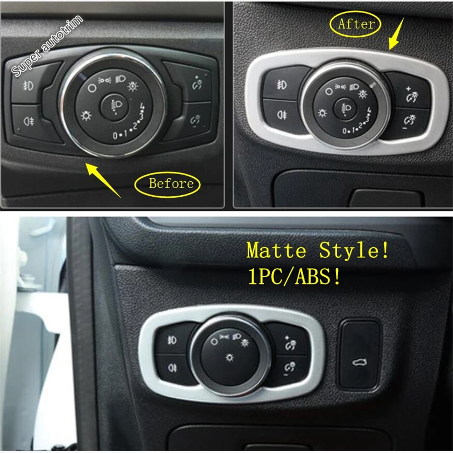 For Ford Focus MK4 2019 - 2024 Car Headlight Head Lamp Switch Button Panel Cover Trim Matte / Carbon Fiber Accessories Interior