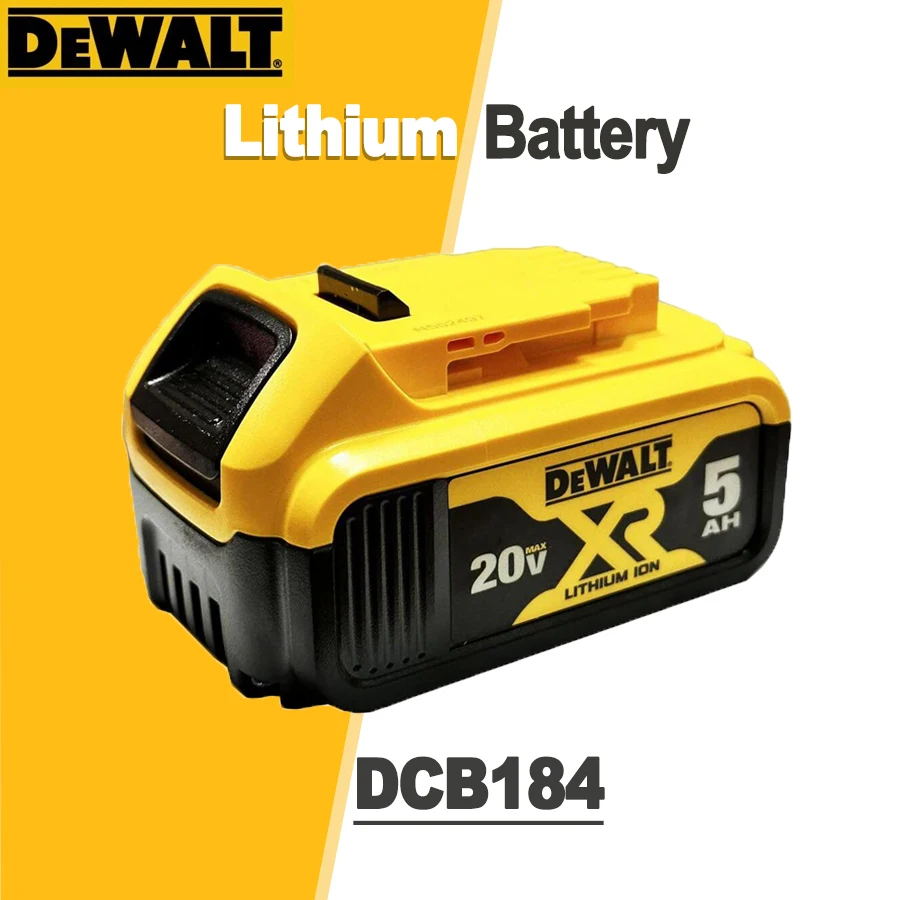 

DEWALT DCB184 Lithium Ion Battery 5.0Ah 20V MAX for Cordless Tool Orrosion Resistance Lithium Anti Grease Battery