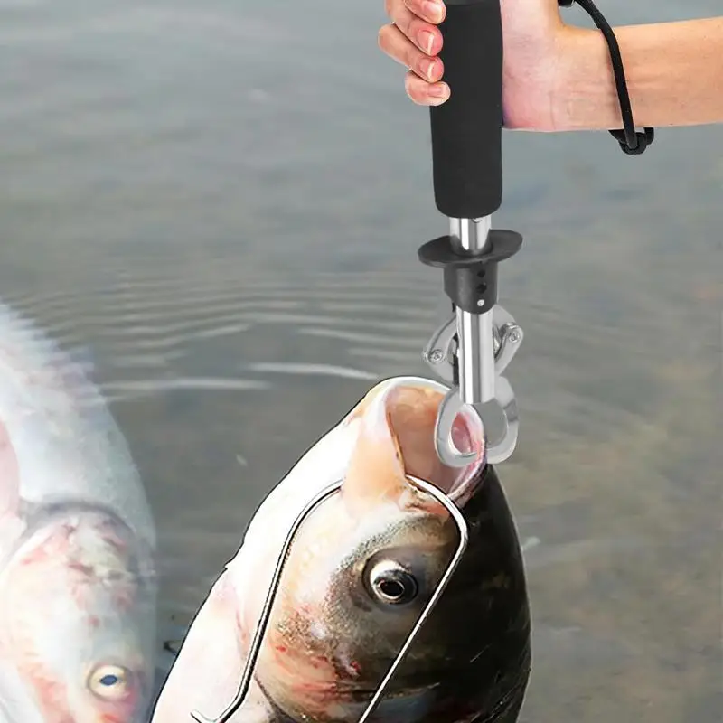 Fishing Lip Gripper Portable Fish Tool Straight Shank Grip Portable Stainless Steel Fishing Tools Secure Fish Locker For Father