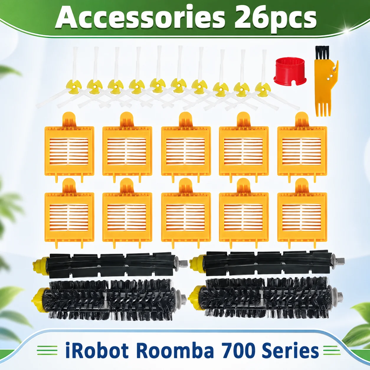 Para irobot roomba série 700 760 770 780 790 772 774 775 robô aspirador de pó escova lateral principal filtro hepa peças da roda dianteira