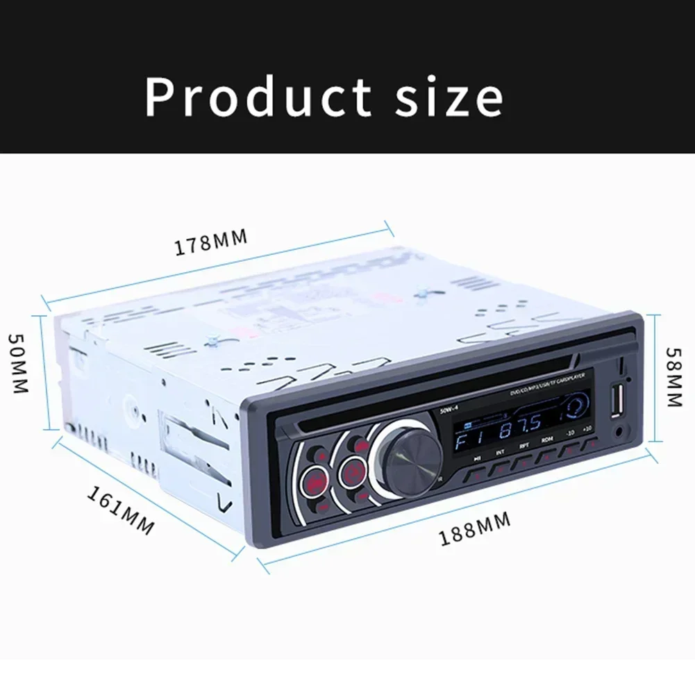 

60W AVI/MP4/DAT 12V 188*58mm Radio Host FM Radio Receiver 4 Channels Output LCD_VA MP3/WMA Red Car DVD Players