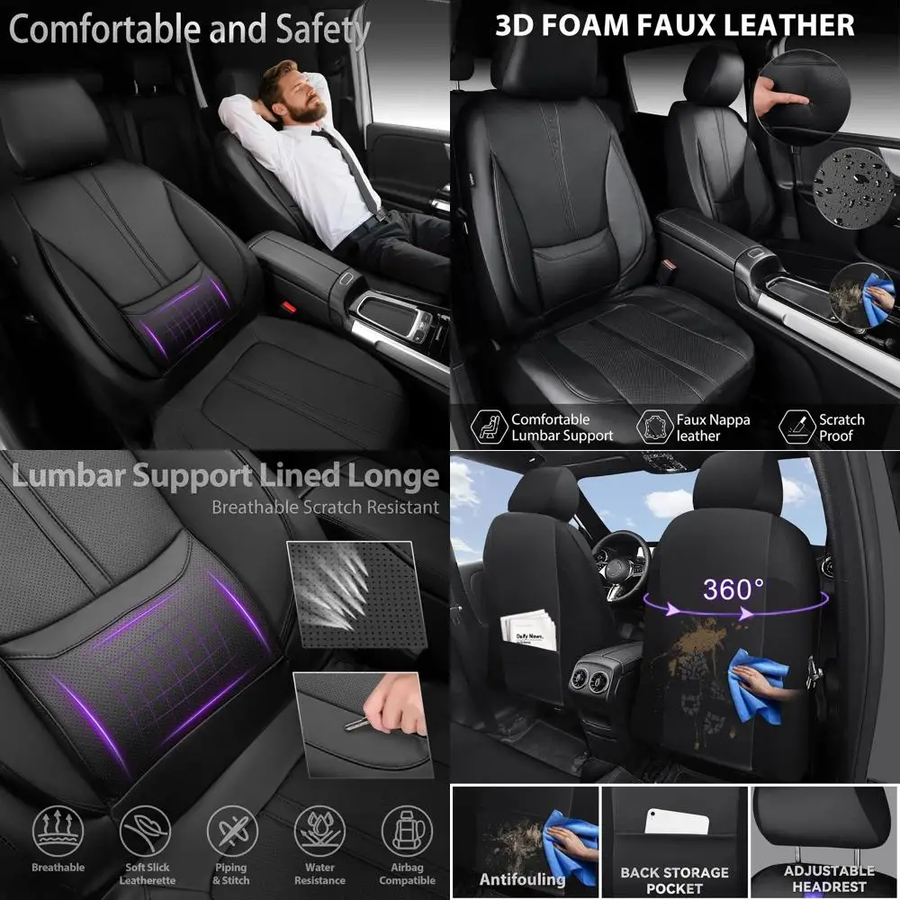 

Водонепроницаемые чехлы на автомобильные сиденья из пенопласта 3D из искусственной кожи, универсальные, подходят для 5-местных сидений, черные, удобные и долговечные автомобильные сиденья Pr