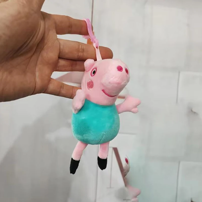 Peppa خنزير أنيمي الشكل لعبة قلادة Peppa جورج بابا خنزير عروسة كارتون سلاسل المفاتيح كيرينغ حلية حقيبة اكسسوارات هدايا للأطفال