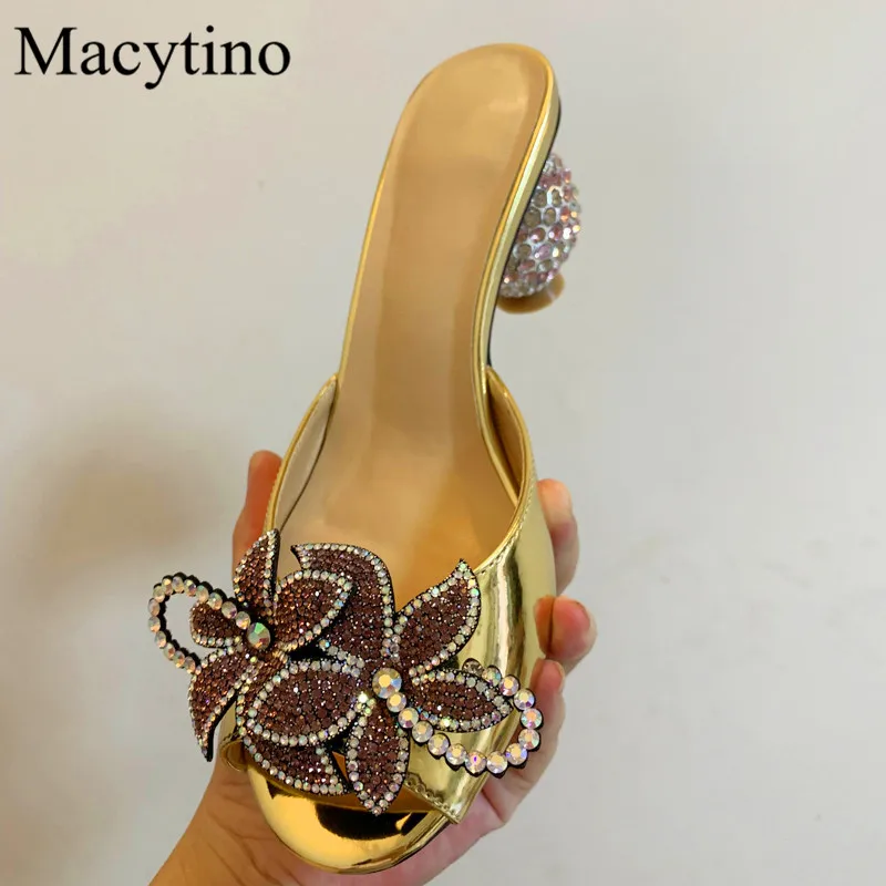 Multicolor Custom Ladies High Heel Slippers Round Head Ball Heel High Heel Slippers Fashion Party High Heel Slippers