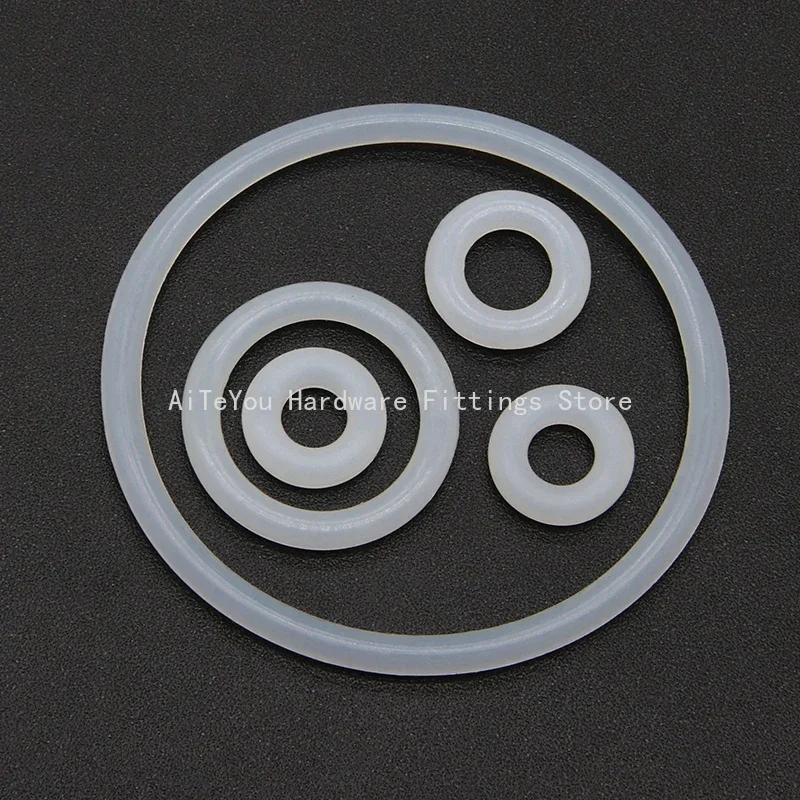 

O Ring Gasket Thickness 2/3/4mm White Waterproof Washer Round O Shape Silicone Ring Food Grade