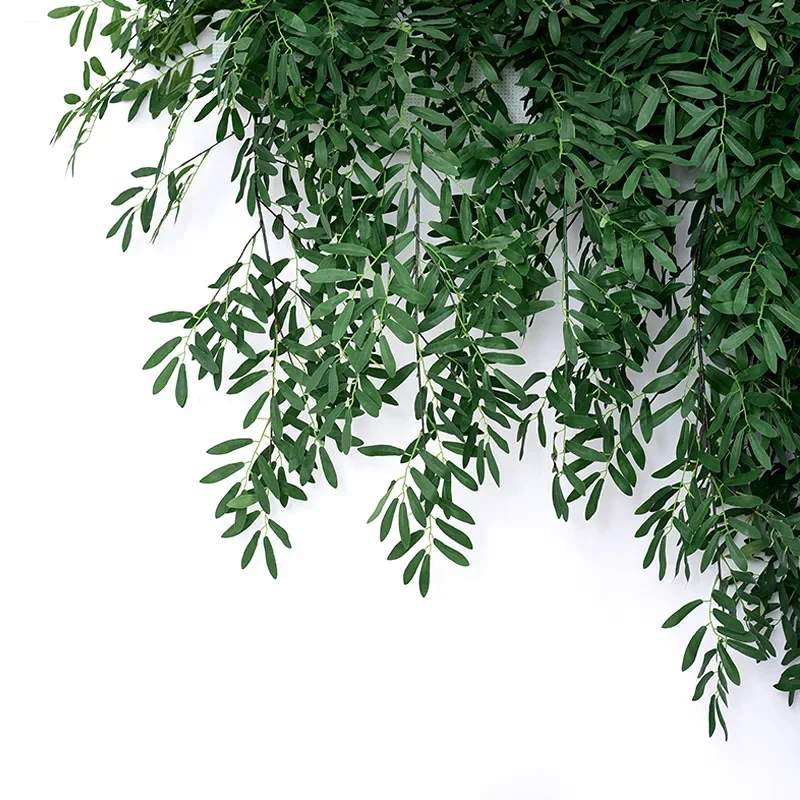 130cm Artificial Olive Leaf Branches Wall Hanging Green Plants Decorative Rattan Plastic Vines Pastoral Fake Leaves